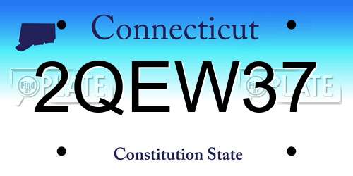 2QEW37 Connecticut License Plate