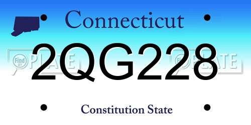 2QG228 Connecticut License Plate