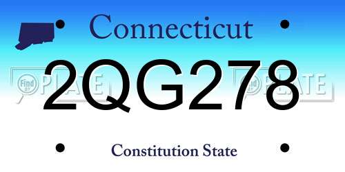 2QG278 Connecticut License Plate