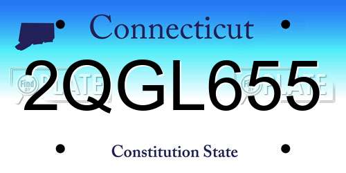 2QGL655 Connecticut License Plate
