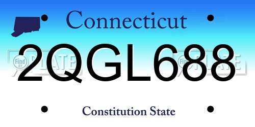 2QGL688 Connecticut License Plate