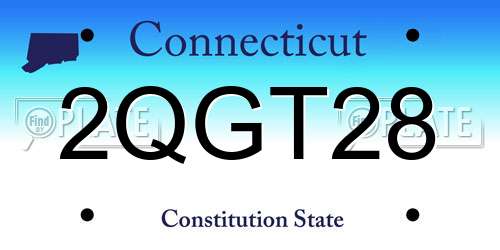 2QGT28 Connecticut License Plate