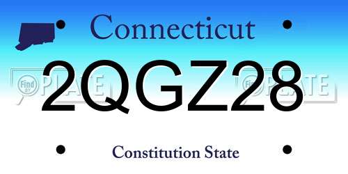 2QGZ28 Connecticut License Plate