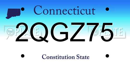 2QGZ75 Connecticut License Plate