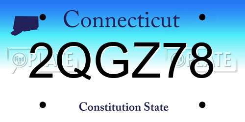 2QGZ78 Connecticut License Plate