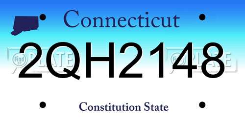 2QH2148 Connecticut License Plate