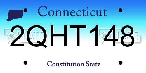 2QHT148 Connecticut License Plate