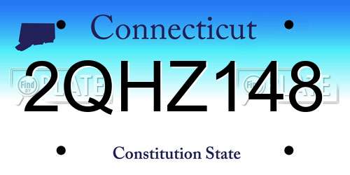 2QHZ148 Connecticut License Plate