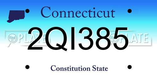 2QI385 Connecticut License Plate
