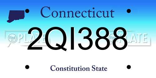 2QI388 Connecticut License Plate