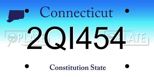 2QI454 Connecticut License Plate