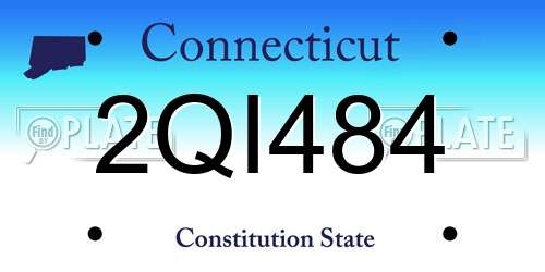 2QI484 Connecticut License Plate