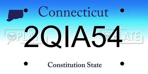 2QIA54 Connecticut License Plate