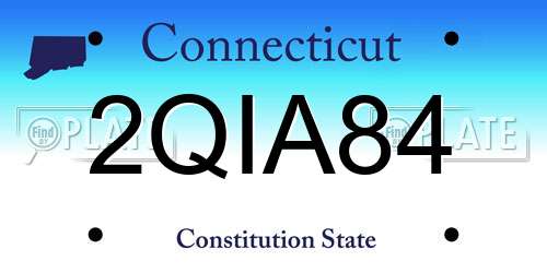 2QIA84 Connecticut License Plate