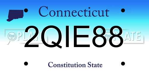 2QIE88 Connecticut License Plate