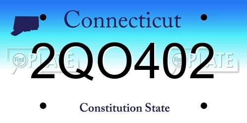 2QO402 Connecticut License Plate