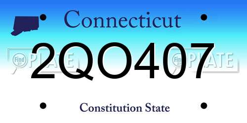 2QO407 Connecticut License Plate