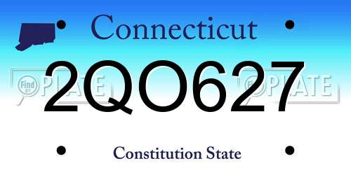 2QO627 Connecticut License Plate