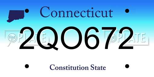 2QO672 Connecticut License Plate