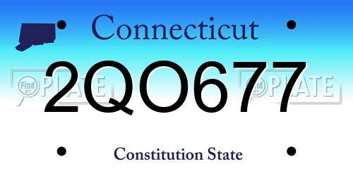 2QO677 Connecticut License Plate