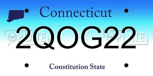 2QOG22 Connecticut License Plate