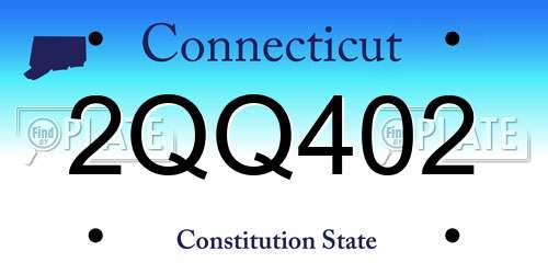 2QQ402 Connecticut License Plate