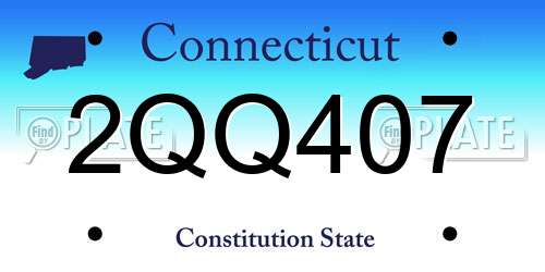 2QQ407 Connecticut License Plate