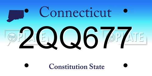 2QQ677 Connecticut License Plate