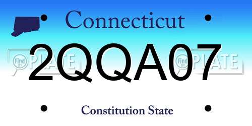 2QQA07 Connecticut License Plate
