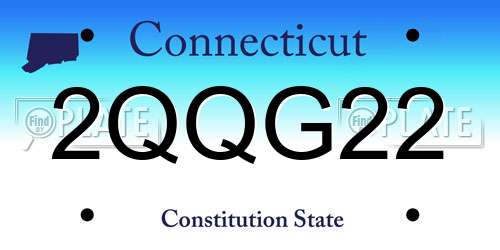 2QQG22 Connecticut License Plate