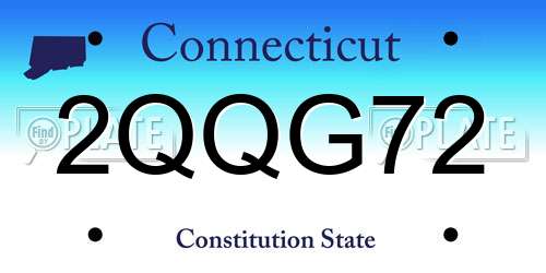 2QQG72 Connecticut License Plate