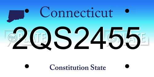 2QS2455 Connecticut License Plate