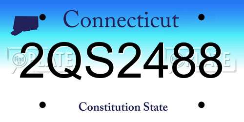 2QS2488 Connecticut License Plate