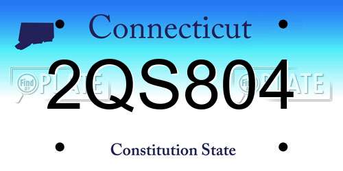 2QS804 Connecticut License Plate