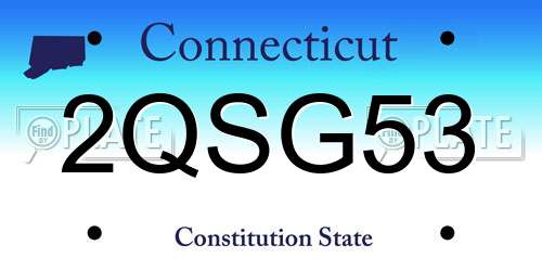 2QSG53 Connecticut License Plate