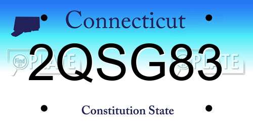 2QSG83 Connecticut License Plate