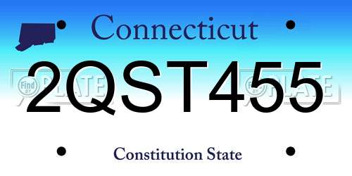 2QST455 Connecticut License Plate
