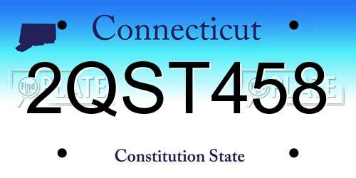 2QST458 Connecticut License Plate