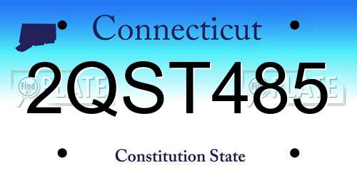 2QST485 Connecticut License Plate