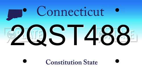 2QST488 Connecticut License Plate