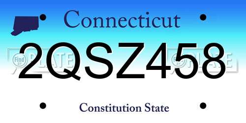 2QSZ458 Connecticut License Plate