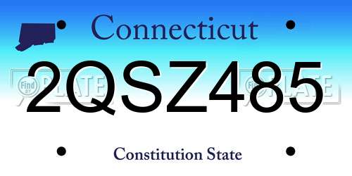 2QSZ485 Connecticut License Plate