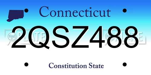 2QSZ488 Connecticut License Plate