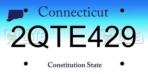 2QTE429 Connecticut License Plate