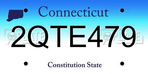 2QTE479 Connecticut License Plate