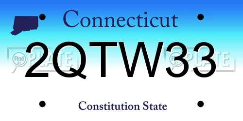 2QTW33 Connecticut License Plate