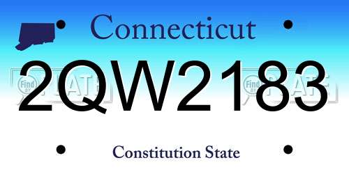 2QW2183 Connecticut License Plate