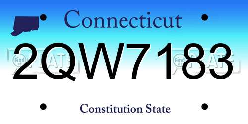 2QW7183 Connecticut License Plate