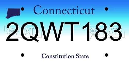 2QWT183 Connecticut License Plate