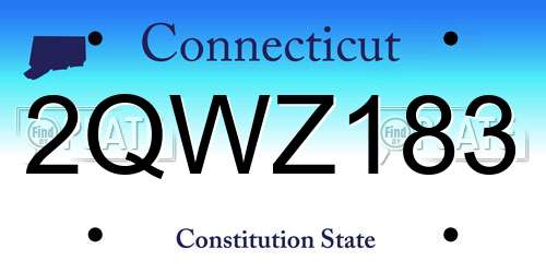 2QWZ183 Connecticut License Plate